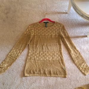 Elaborate Ralph Lauren Gold Overlay Sweater